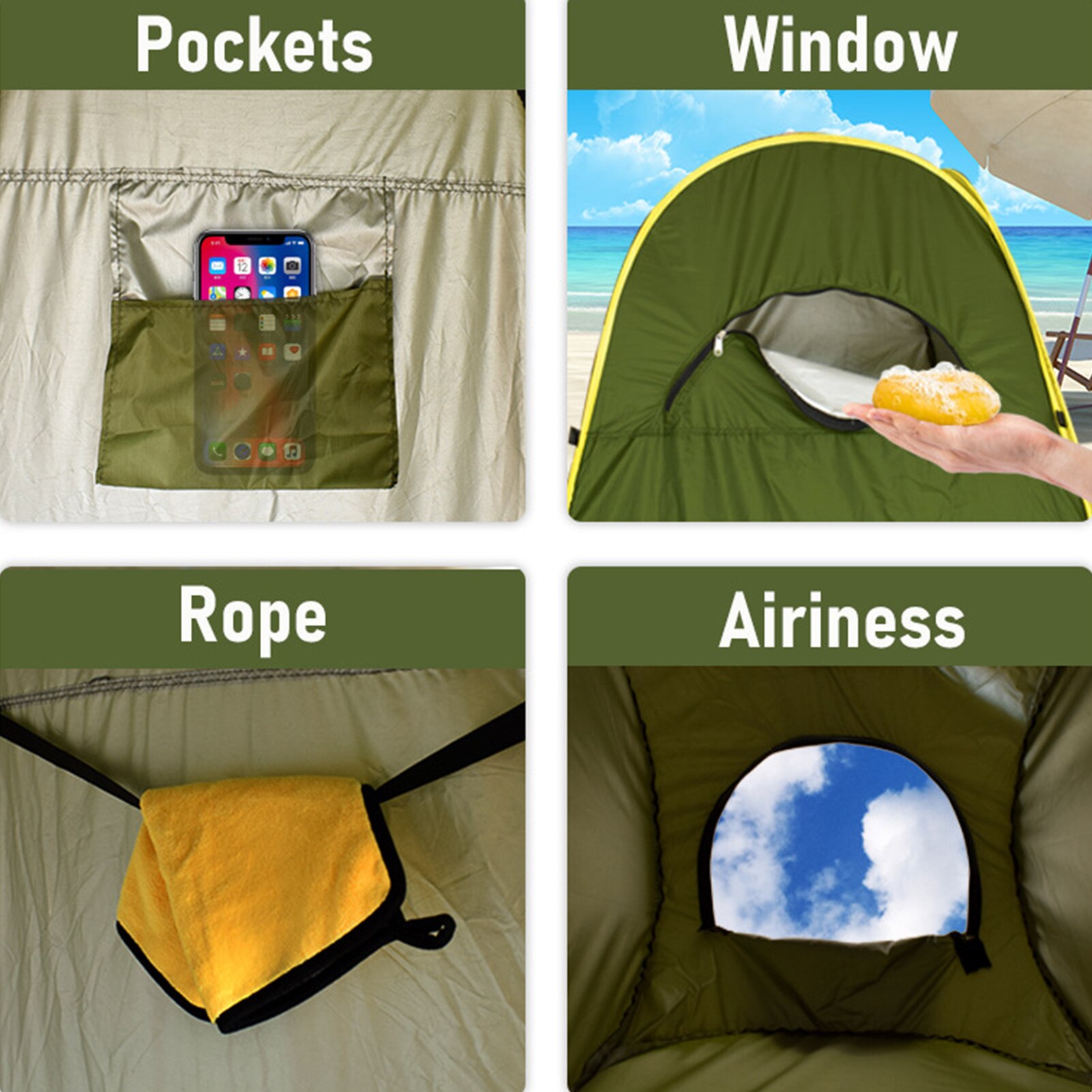 Cheap Goat Tents Outdoor Camping Tent Portable Toilet Tent Shower Bath Changing Fitting Room Rain Shelter Single Camping Tent Beach Privacy Tent   